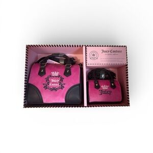 Juicy Couture Pink and Black Tote and Wallet